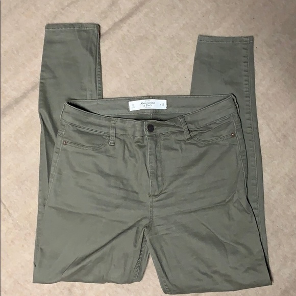 Olive green skinny leg pants - Picture 1 of 1